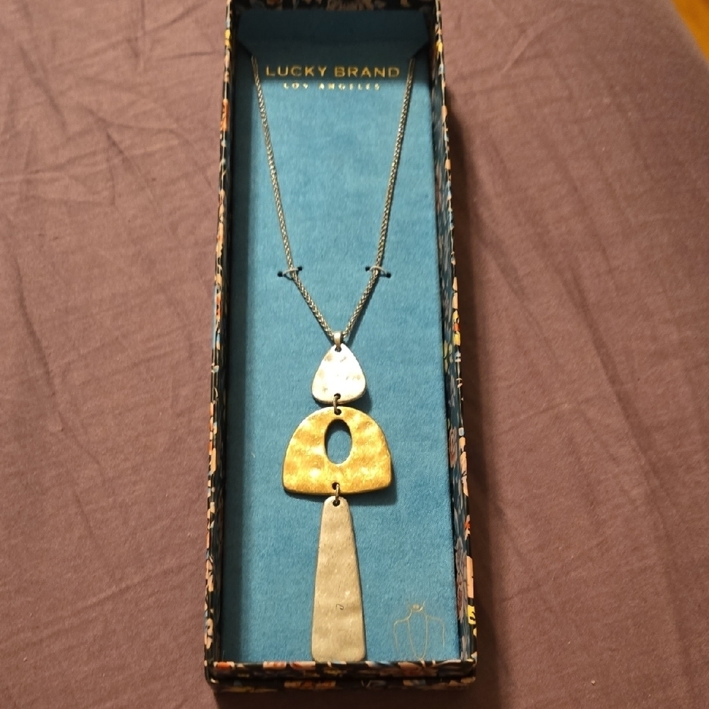 Lucky Brand Gold and Silver Pendant Necklace NWT